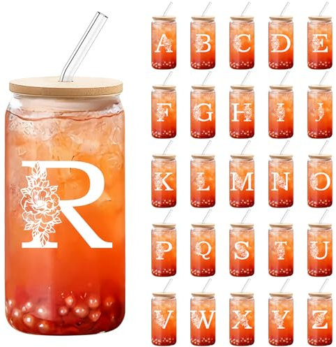 DETENE 550ML Vidrio con Forma de Lata de Tazas de Café Helado Es la Mejor Opción Para las Siglas Masculinas y Femeninas Regalos de Cumpleaños, Regalos de Vacaciones o Copas de Cena (R)