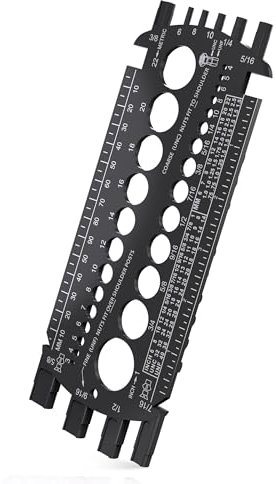 Bolzenlehre (metrisch und SAE), Bolzenmessgerät zum schnellen Ausmessen von Muttern und Schrauben, Kunststoffbolzenmesswerkzeug, leicht ablesbare Schraubengröße und Gewindelehre