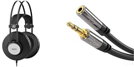 AKG K72 Hochleistungs-Kopfhörer mit geschlossenem Design & KabelDirekt – 5 m – Kopfhörer-Verlängerungskabel, 3,5-mm-Klinken-Verlängerung