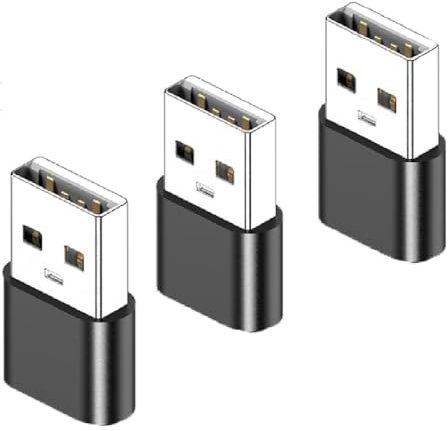 SALPIE USB-C Female to USB Male Adapter(3 Pack),C to USB Converter Compatible with Apple Watch,iPhone 15 14 13,iPad 11 Air5 Mini 6,Airpods,Samsung Galaxy S23 S24 A54 A5 (Black)