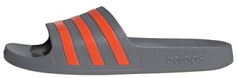 adidas Unisex Adilette Aqua Slides, Grey Three/Impact Orange/Grey Three, 44.5 EU