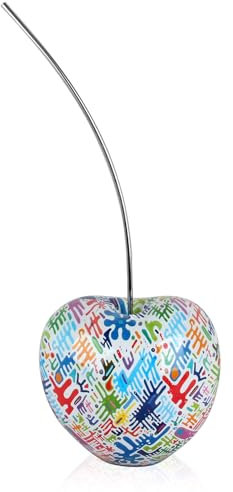 ADM - 'Große Kirsche' - Skulptur Pop Art aus Harz mit Inka-Dekoration - Mehrfarbig - H66 cm