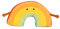 Idena 40257 - Kuschelkissen Regenbogen, kuscheliges Dekokissen mit Armen und Gesicht, Kuscheltier für Babys & Kinder, ca. 47 cm, sortierte Varianten