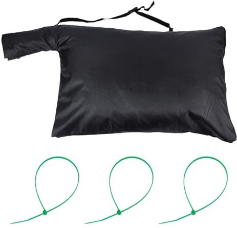 NICENEEDED Leaf Blower Vacuum Bag, Adjustable Leaf Blower Replacement Bags Leaves Blower Collection Bag 3 Fasten Ties, Leaf Blower Vacuum Bag with Zipper and Shoulder Strap