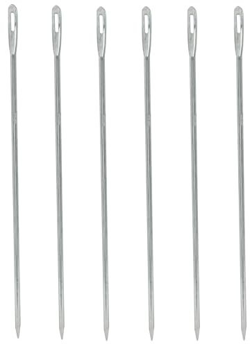 Verkelly 6 Pcs 7 Inch Meat Trussing Needles | Roasting Trussing Needles, Cooking Needles, Hand Sewing Needles, Upholstery Needle, Straight Needles