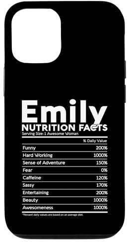 iPhone 12/12 Pro Emily Name Nutrition Facts Personalized Women Girl Christmas Case