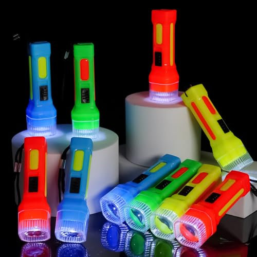 PROLOSO 30 Pcs Small Mini Flashlight Set Bulk Flashlight with Lanyard Battery Included Small Torch for Kids Camping Hiking Night Party Favors