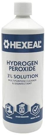 Hexeal Hydrogen Peroxide 1L – 1L Bottle of 3% Hydrogen Peroxide – Multipurpose Cleaner, Disinfectant and Stain Remover
