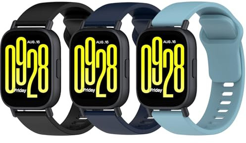 Garmcool 22 mm Cinturino Compatibile per Xiaomi Redmi Watch 5 Active/Lite Braccialetto Silicone Sportivo Ricambio Cinturini Nero,Blu,Blu Chiaro (nessun Tracker)
