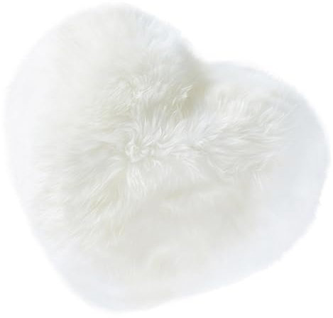 MUCKLILY Herzkissen Plüsch Kissen Pp Baumwolle Valentinstag Dekokissen Herzform Flauschiges Dekokissen Für Wohnzimmer Schlafzimmer Balkon 40x50cm Weiß