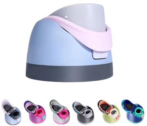 Replacement Lid for Owala Freesip, One Button Top Replacement, Leakproof BPA-Free School Sport Water Bottle Cap Replacement Compatible with Blue Owala 24oz 32oz 40oz 16oz (Blue Pink)