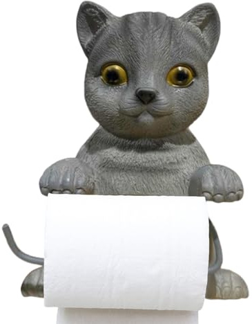 Porte Papier Toilette Chat, Support De Rouleau De Papier Toilette, Porte Essuie Tout Chat Mignon pour Dortoir, Maison, Toilettes, Cuisine