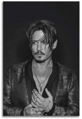 LUFPOTH Johnny Depp Poster, Wandkunst, ästhetisches Cover-Poster, Design, Gemälde für Wohnzimmer, Schlafzimmer, 30 x 45 cm, ungerahmter Stil