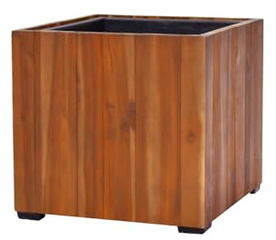 dasmöbelwerk Pflanzgefäß Colorado 4 Pflanzkasten Blumenkasten Akazienholz 33x31 cm mit Einsatz