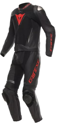 Dainese Demon Sprint 2-Teiler Motorrad Lederkombi, schwarz/schwarz/rot, 60