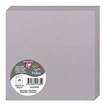 Clairefontaine 21832C Packung (mit 25 Doppelkarten Pollen, Gefaltet, 135 x 135 mm) 210g, koalagrau