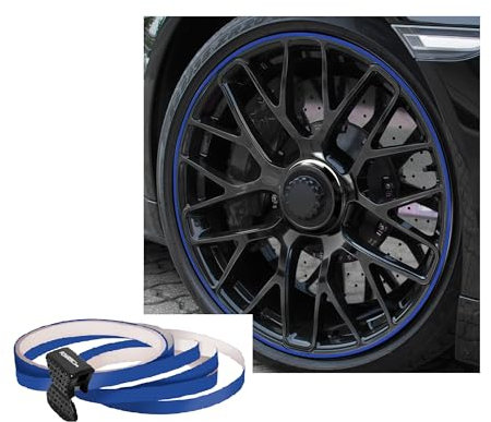 FOLIATEC PIN Striping Felgen Design Auto Zierstreifen Felgenrandaufkleber für 4 Felgen, Dunkelblau