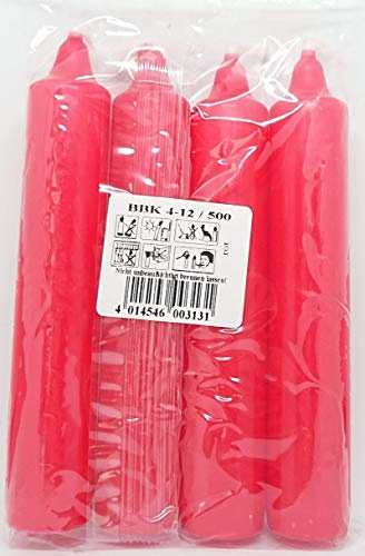 Sigro Berliner Baum Kerzen, 4 Pc, 23 x 130 mm, Wachs, rot, 2,3 x 2,3 x 13 cm
