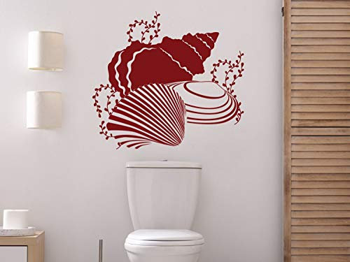 GRAZDesign Wandtattoo Muscheln Bad Wandaufkleber Badezimmer selbstklebend - 33x30cm / 074 mittelgrau