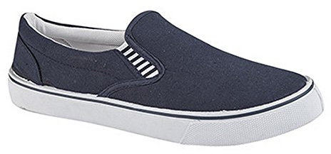 DEK Canvas Slip On Mens Shoes Navy Blue (4 UK)