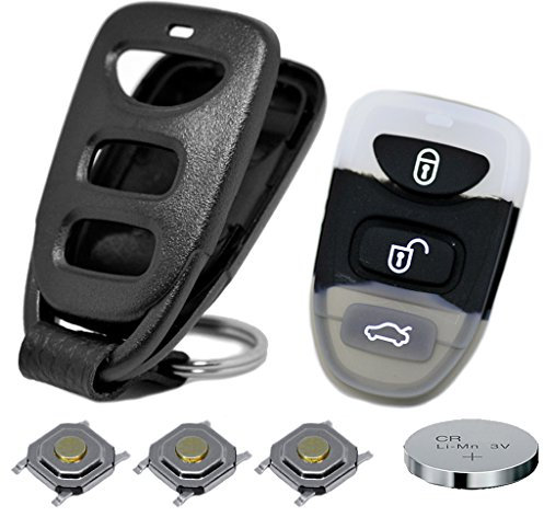 Auto Schlüssel Funk Fernbedienung 1x Gehäuse 3 Tasten + 1x Tastenfeld + 3X Mikrotaster + 1x CR2032 Batterie für Hyundai/Kia