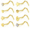 Briana Williams 20G 8 Stück Nasenpiercing Schraube Ohrstecker Edelstahl Zirkonia Kugel Herz Stern Flach Top Nasenring Körperschmuck
