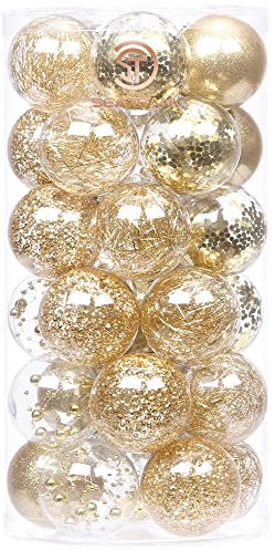 Sea Team 60mm/2.36 Feine dekorative Kleinigkeit mit Gemälde & funkelndem Weihnachtsbaumschmuck als Thema, Christbaumkugel-Set—30 Stück