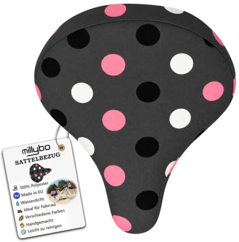 millybo Polka DOTS Fahrradsattel Sattelbezug Fahrrad Sattelüberzug Sattel-Überzug gepunktet