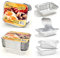 HOT BARGAINS Aluminium Foil Containers Size 2 with Lids, Pack of 100, 144 x 119 x 49mm, 950ml