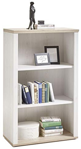 Stella Trading ROMANCE Regal in Sibiu Lärche Optik, San Remo - Modernes Bücherregal mit 3 offenen Fächern - Vielseitiges Büro Aktenregal Standregal mit viel Stauraum - 76 x 123 x 38 cm (B/H/T)