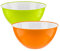 Homeshopa Large Salad Bowl Set of 2, Unbreakable & Lightweight Reusable Plastic Serving Bowls, Microwave, Dishwasher & Freezer Safe, BPA Free Kitchen Tableware Big Mixing Bowls, 25 cm (Green & Orange)