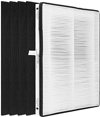 Hichoryer MD1-0022 Ersatzfilter, kompatibel mit Vornado Luftreiniger-Modellen AC300, AC350, AC500, AC550, PCO200, PCO300 und PCO500, 1 HEPA-Filter MD1-002 + 4 Vorfilter MD1-0023