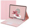 HENGHUI Galaxy Tab S6 Lite 10.4 inch 2022/2020 Keyboard Case with Touchpad Cute Round Key Color Detachable Touch Keyboard Cover with S Pen Holder for Galaxy Model SM-P610/P613/P615/P619 (Pink)