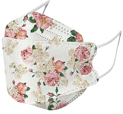 50 Stück Mundschutz Erwachsene mit Motiv Einweg 4-lagig Fischform Mund Nasenschutz Schöne Bedruckt Maske Atmungsaktiv Geruchlos Staubdicht Mund-Tuch Bandana Halstuch Masken Schals, 220127