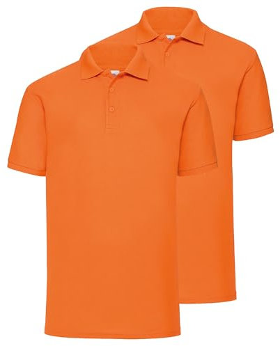 Fruit of the Loom Doppelpack 65/35 Polo, Farbe:orange, Größe:S