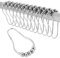 Shower Curtain Rings,Set of 12 Silver Shower Curtain Hooks,Rust Proof Secure Lock Ring Clips for Hanging Bathroom Curtain