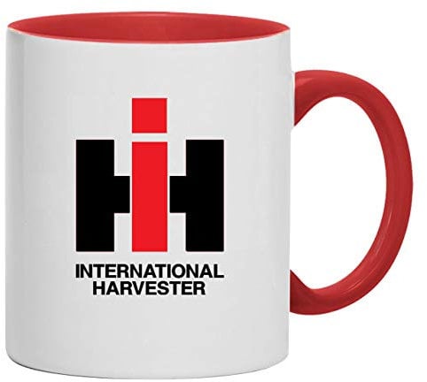 IHC International Harvester Tasse Kaffeebecher, Keramik, 330 ml | Weiß/Rot