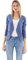 Malito - Damen Blazer Langarm - unifarbener Jerseyblazer - Kurze Basic Jacke - Sweatblazer mit Reißverschluss - Tasche - tailliertes Sakko 6040 (Jeansblau | Größe XL)