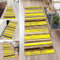 QQrunner Alfombra de pasillo lavable de cocina, antideslizante, color marrón y amarillo, 60 x 80 cm, por metros, abstracta, lavable, pasillo, salón, dormitorio, 40-120 cm de ancho, tamaño ajustable