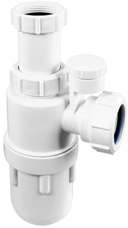 McAlpine C10AV-SV 75mm Water Seal Anti-Syphon (Silentrap) Adjustable Inlet Bottle Trap with Silicone Non-Return Valve and Multifit Outlet