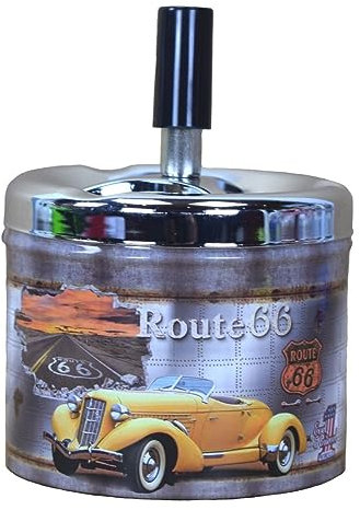 Aschenbecher ca. 9,5 x 12 cm Windaschenbecher Oldtimer Ascher Drehaschenbecher, Farbe:gelb