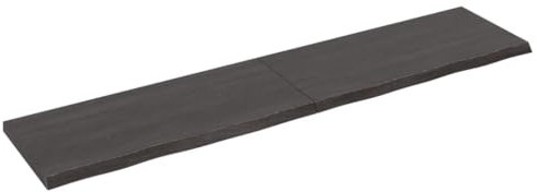 vidaXL Wandregal, Holzregal Regal Handgefertigt mit Baumkante, Wandboard Regalbrett Scharnierdesign, Bücherregal Hängeregal, Dunkelbraun 180x40x(2-4) cm Massivholz Eiche Behandelt