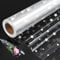 Klare Zellophanfolie, bedruckt mit Stern, 80 cm x 30 m, gefaltete Geschenkverpackung, Zellophanrolle für Körbe, Geburtstage, Kekse, Geschenke, Ostern