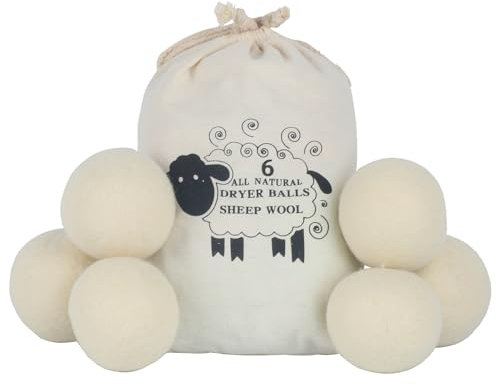 Lot de 6 balles de séchage en laine pour sèche-linge - Réutilisables - Adoucissant naturel - Pour réduire le temps de séchage - 7 cm