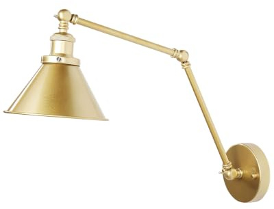 Industrielle Wandlampe runder Schirm verstellbar 2er Set Metall gold Narva