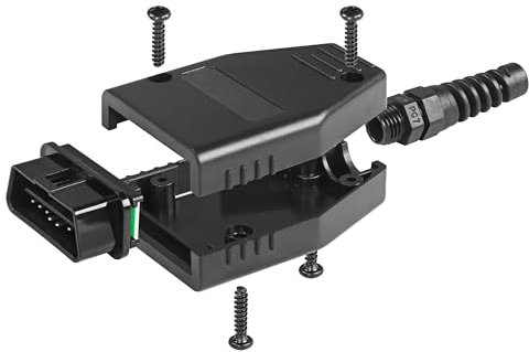 CERRXIAN Connecteur OBD2 16 broches, adaptateur universel OBDII 16 broches, outil de diagnostic OBDII PCB pour voiture camion 12 V 24 V (prise mâle OBD + coque + Sr + vis)