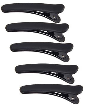 DOITOOL 12pezzi Fermagli Capelli Neri Pinze Becco Coccodrillo Per Donna e Parrucchieri Plastica Antigraffio Resistente Uso Quotidiano e Professionale