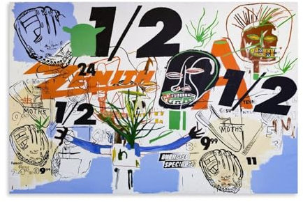 GAJUYL Jean-Michel Basquiat Poster, Graffiti-Kunst-Serie, Poster, Straßenkunst, Leinwanddruck, dekoratives Gemälde, ungerahmt, 20 x 30 cm
