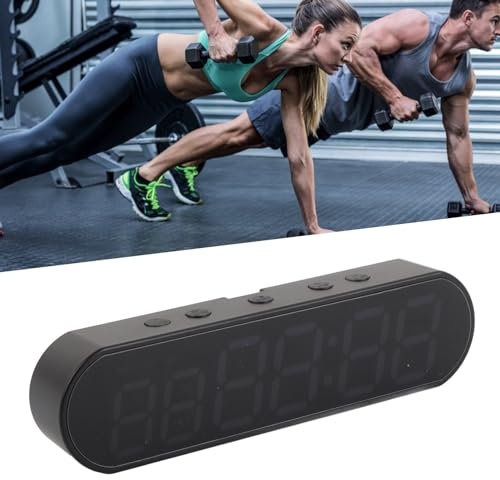 Temporizador de Gimnasio, Reloj de Entrenamiento Recargable, 10 Funciones para Gimnasio en Casa, Material ABS, Portátil, Batería de 1000mAh, para Boxeo HIIT Tabata Fitness