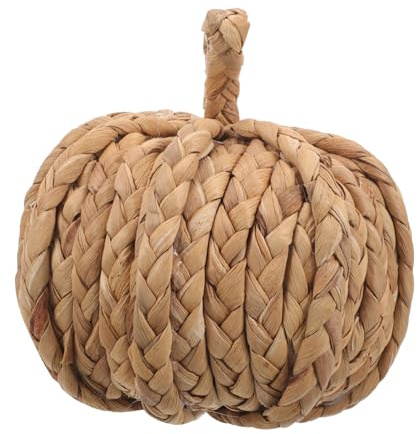 Cabilock Kürbis-Ornamente Rattan geflochtener Kürbis gewebter Kürbis Kürbisdekor für Festlichkeiten festlicher Schmuck Herbstdeko Weihnachtsdekorationen Kürbis-Verzierung Partyzubehör Stroh